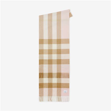 burberry 8021690|Check Cashmere Scarf in Alabaster pink .